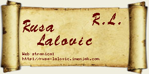 Rusa Lalović vizit kartica